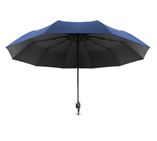 Paraguas Resistente Al Viento Paraguas Automático Femenino A Prueba De Viento, Paraguas Plegable De 10 Costillas Para Hombre Y Mujer, Sombrilla De Negocios Para Lluvia Pesada Paraguas Mujer Hombre(Blu