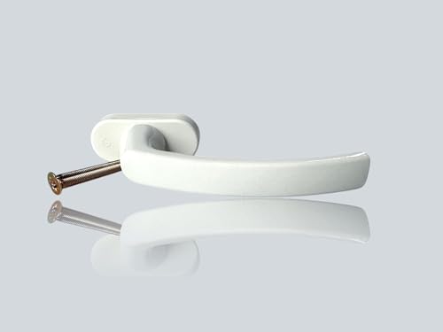 Fenstergriff Hoppe Liège 0540/U26 Verkehrsweiß RAL 9016 Aluminium Fenstergriff verdeckt verschraubt 37 mm (Weiß)