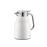 alfi Skyline, Thermoskanne Edelstahl weiß 0,65l mit doppelwandigem alfiDur Vakuum-Hartglaseinsatz. Isolierkanne hält 12 Stunden heiß, ideal als Kaffeekanne oder als Teekanne - 1321.211.065