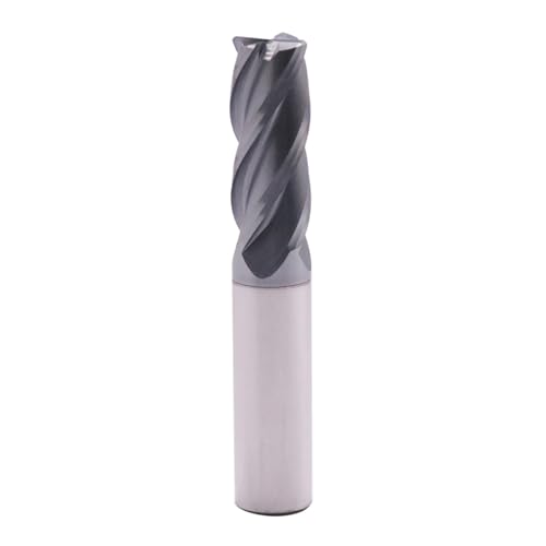 Image of 1 /2 inch 4 Flute Solid Carbide End Mill - .040 inch Corner Radius, AlTiN Coated | 35 Helix, 1 /2 inch Cutting Dia, 1 /2 inch Shank Dia, 1-1 /4 inch LOC, 3 inch OAL for Milling Alloy Steel, Cast Iron, Copper
