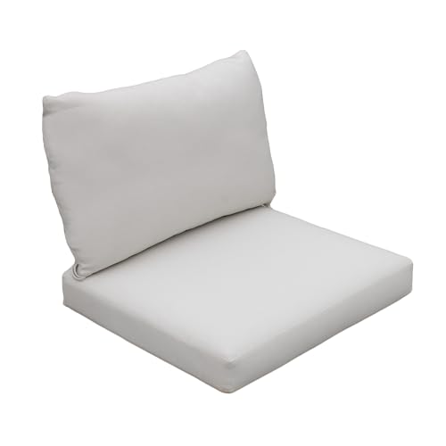 Image of Tommy Bahama Sunbrella Fabric 1-Piece Outdoor Knife Edge Deep Seat Lounge Chair Seat and Back Cushion Set, Bamboo Bay Bone