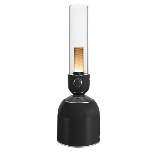 Image of Festive Living Rechargeable 3-in-1 Camping Lantern with Bluetooth Speaker, Essential Oil Diffuser, Dimmable with Tactile Knob, 1800K/2200K/2700K Tone Options, Classic Lantern Style with Sleek Black