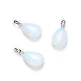 Adabele 8pcs Synthetic Lab Created White Opal Healing Gemstone Pendant Teardrop Pear Loose Rock Crystal Drop for Women Men Jewelry Making G2P-T3