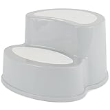 TRAINIERT UND HILFT: Zweistufiger Tritthocker für sicheres Hoch- und Runtersteigen und Sitzen - Ideal zum Erreichen des Waschbeckens oder der Toilette. Trainiert Motorik und Gleichgewichtssinn. Ganz nach Montessori.