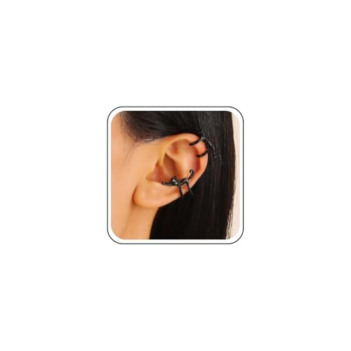 Inateannal Gato Ear Cuff Pendientes Negro Gato Ear Cuff Wrap Pendientes Gato Cuff Escalador Animal Oreja Cartílago Pendientes Lindo Gatito No Piercing Crawler Pendientes Joyería Para Las Mujeres