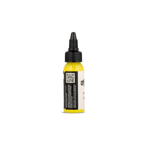 Image of Dynamic Color Lemon Yellow Tattoo Ink, Made in USA Since 1990, 1 oz | Sterilized and lot-numbered for full traceability; established American brand trusted by artists worldwide