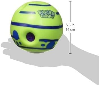 Pawsindia Original Wobble Wag Interactive Fun Dog Toy with Fun Giggle Sounds When Rolled or Shaken for Small, Medium and Large Breeds Dog Ball (Green, Wobble Wag Giggle Ball) 1