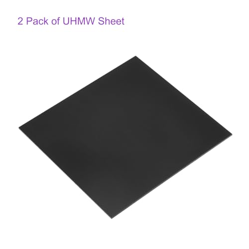 Image of DMiotech 2 Pack 12 x 12 x 0.1 Inch Plastic UHMW Sheets, Ultra High Molecular Weight Polyethylene, Opaque Black Polyethylene Board for Automotive, Chemical, Manufacturing, DIY Home Kitchen
