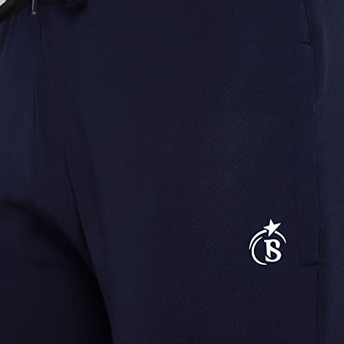 BLUE STAR SHARK Men's Slim Fit Track Pants – Joggers for Running, Gym, Sports, and Casual Wear | Multipurpose Activewear Lower for Men & Boys | Stylish Summer Trousers & Night Pants