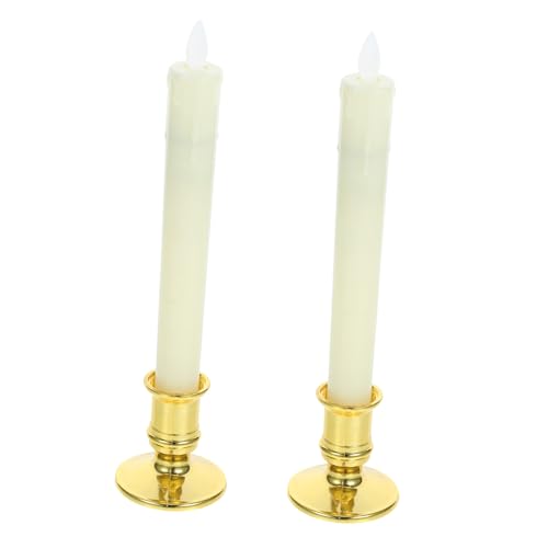 2 Velas LED de plástico con efecto llama realista para decorar bodas y fiestas infantiles