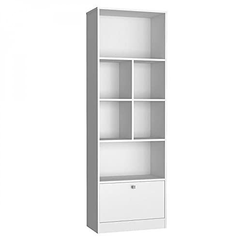 Estante para Escritório 6 Nichos 1 Porta Basculante Bali Nova Mobile Branco