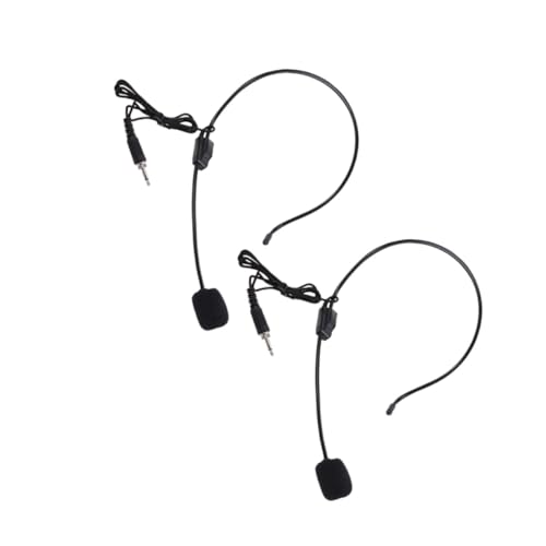 Housoutil 2pcs Wired Microphone Voice Amplifier Earhook Design Compact and Lightweight Headset Mic for Lectures Presentations and Interviews Easy to Carry and Use