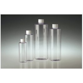 Qorpak 8oz Clear PVC Cylinder with 24-410 White PP SturdeeSeal PE Foam Lined Cap attached - QOR