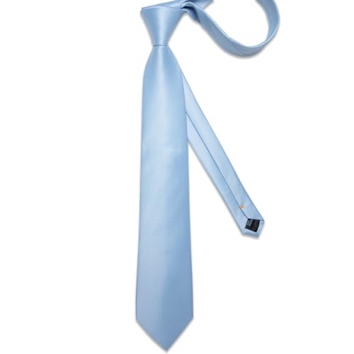 Image of DiBanGu Mens Solid Color Tie and Pocket Square Set Woven Silk Plain Necktie & Handkerchief for Men Wedding Party Formal