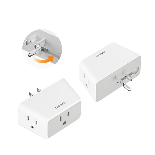 Multi Plug Wall Outlet Extender 2 Packs, TESSAN 3 AC Plug Extension Outlet Splitter, 3 Way Plug...