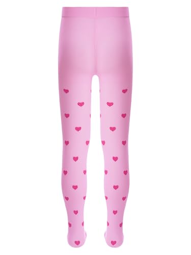 easyforever Kids Girls Pantyhose Heart Print Footed Leggings Stockings Pants Warm Thermal Tights Soft Dance Tights2