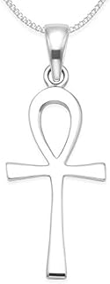 Heather Needham Sterling Silver Ankh Necklace on 18" Silver chain - ANKH SIZE: 30mm x 15mm x 1.5mm thick. Gift Boxed 8033/8500