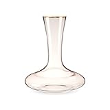 Twine Rose Crystal Decanter, Pink Wine Decanter and Aerator, Gold Rim, Wine Carafe, Crystal Decanter, Pink, Set of 1