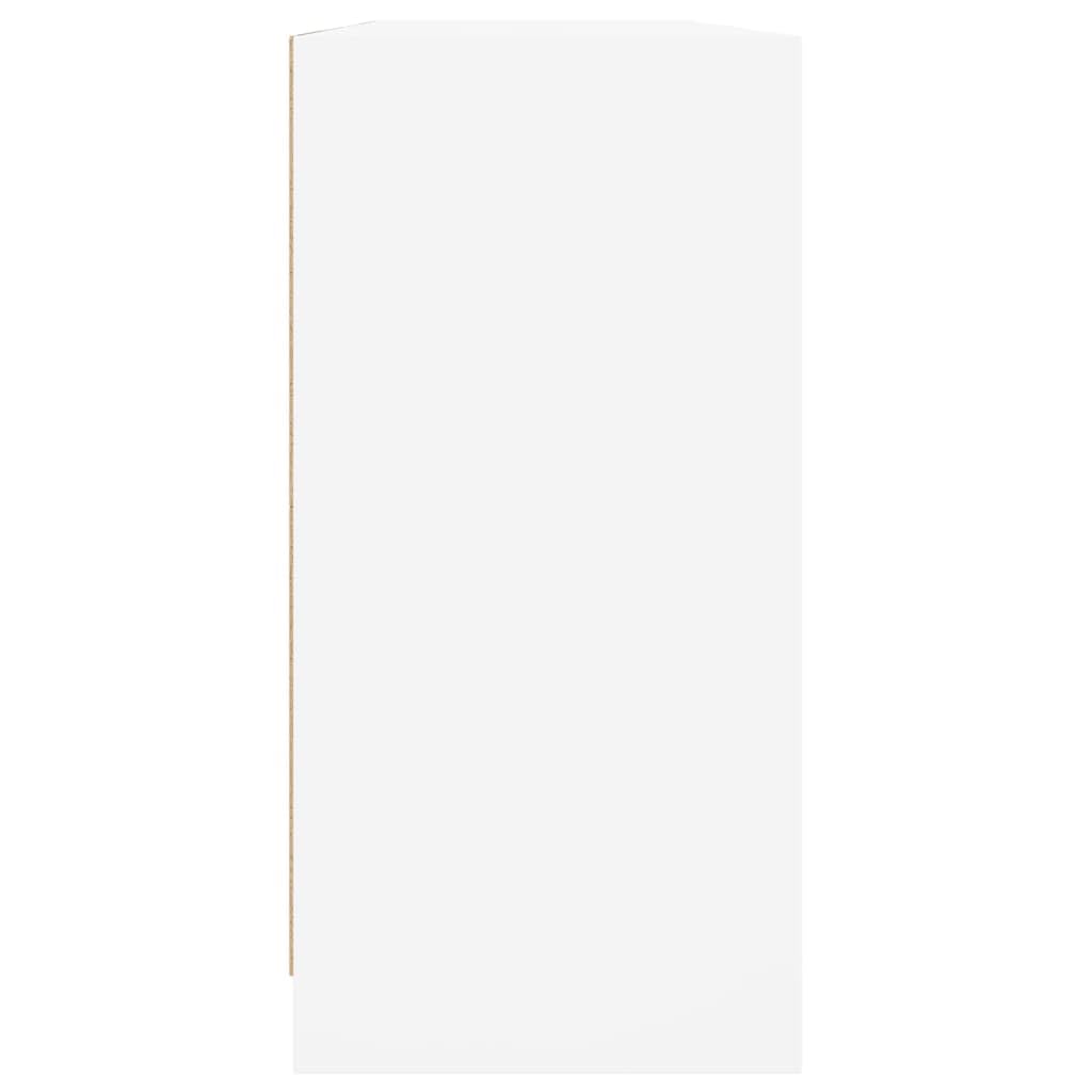 Libreria con Ante Bianca 204x37x75 cm Legno Multistrato