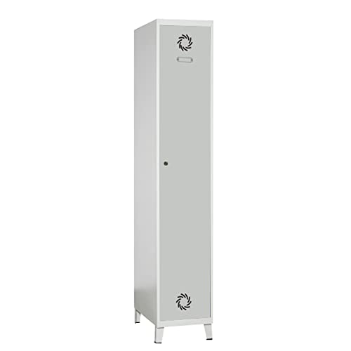 Taquilla Metálica Soldada 1 Puerta Gris y 1 Cuerpo Gris. Dim: 1900 mm x 400 mm x 500 mm