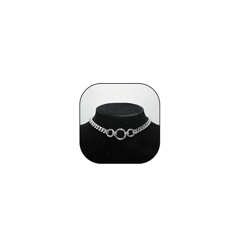 LINDEDG PINNGSNT Stainless Steel O-Ring Collar Choker Adjustable Cuban Necklace Jewelry Gift for Women