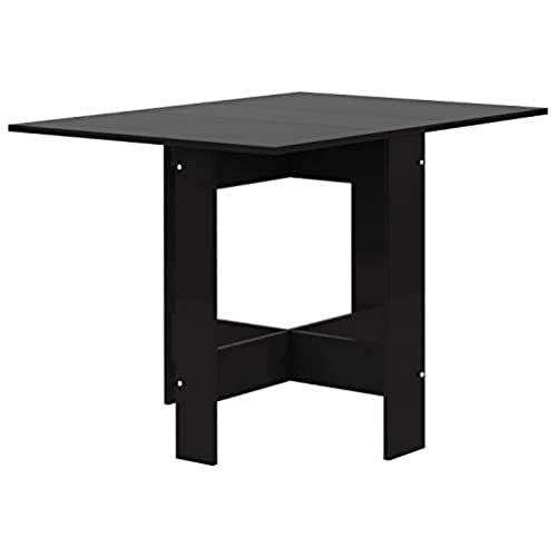 TEMAHOME Mesa Plegable Contemporánea con 2 Solapas Plegables, Tablero de Partículas de Melamina, Color Negro, 103 x 76 x 73.4 cm, 2050A7676x00 Cover
