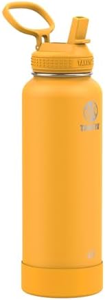 Takeya 40 oz Actives Stainless Steel Water Bottle with Straw Lid ...
