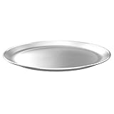 Sewroro Plato Redondo para Pizza de Acero Inoxidable 30 CM Bandeja para Cocción y Parrilla Plato para Servir Alimentos Reuniones Picnics y Barbacoas