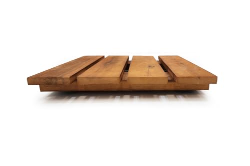 dasmöbelwerk Pflanzenroller Blumenroller mit versteckten Rollen Akazienholz 30x30 cm