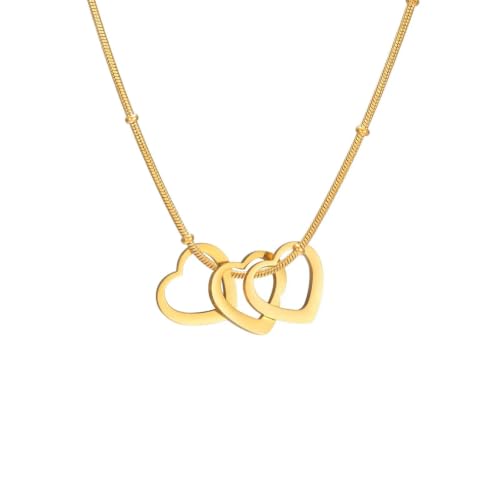 Collier personnalisé famille avec cœurs cadeau fête des mères