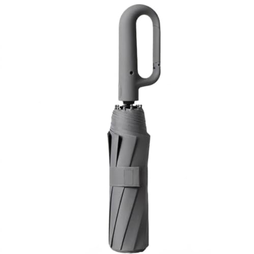 NISHIV Automatic Folding Umbrella with Carabiner, Gray GREY - Image 2