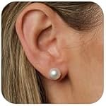 ZHESHY Pearl Boucles d'oreille pour femmes 925 Boucle d'oreille en argent sterling Dainty 14K Boucles d'oreilles de perles plaquées or pour femmes tendance blanc 6 8MM Pearl CZ Diamant Hypoallergénique Boucle d'oreille Cadeau de bijoux