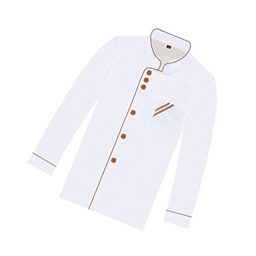 CONGARTENO Catering Jackets Long Sleeve Chef Coat Men's Casual Chef Outfit Easy to Wash Wearproof Size m ()