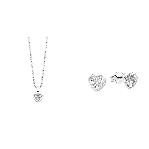 s.Oliver Schmuckset Mädchen aus Edelstahl, mit Glassteinen,...