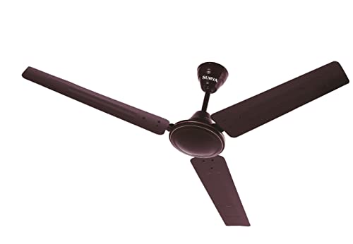Image of Surya Super 1200MM Ceiling Fans | High Performance at Low Voltage | for up-beat Living rooms, Bedrooms, Dens, Common Areas, Home and Office (Matt Brown)