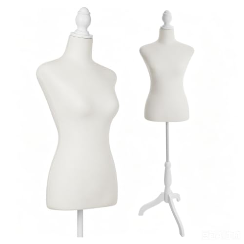Female Dress Form Manikin Mannequin Body Torso with Tripod Base Stand for Sewing, Height Adjustable with Tripod Stand