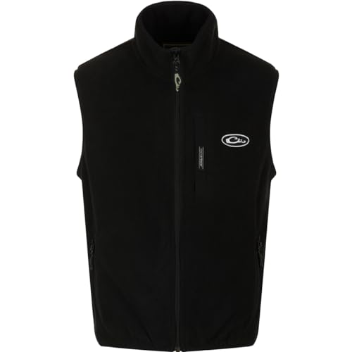 Image of Drake Waterfowl Youths' Unisex Camp Fleece DY1080 Hunting Casual Anti-Pilling Moisture Wicking Zip Front Vest with Pockets