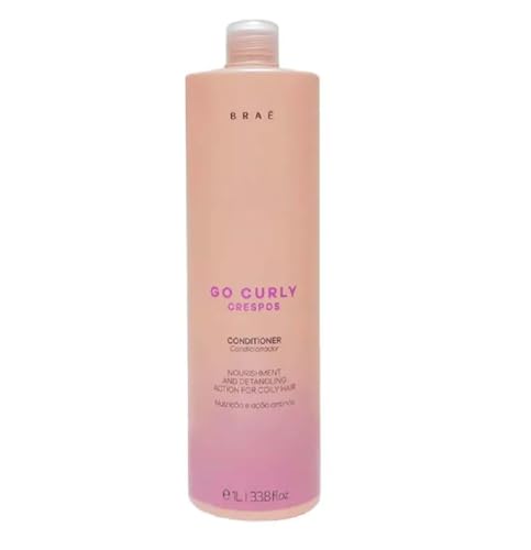 Condicionador Cabelo Crespo BRAÉ Go Curly - Hidratação Profunda e Desembaraço - Maciez e Definição - 1000ml Profissional