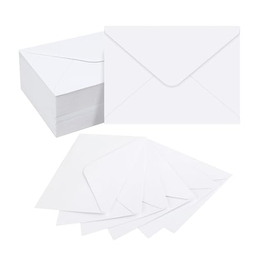 100 pièces Enveloppes Blanches en Papier Kraft B6 13×18 - Enveloppes Mariage, 120g/m² Papier Kraft Blanc, avec Fermeture Gomme, pour Cartes de Vœux, Invitations, Cartes d'Anniversaire etc.