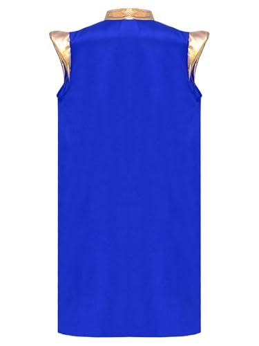 renvena Boys Arabian Prince Vest Halloween Kids Long Sleeveless Open Front Golden Dressy Waistcoat2
