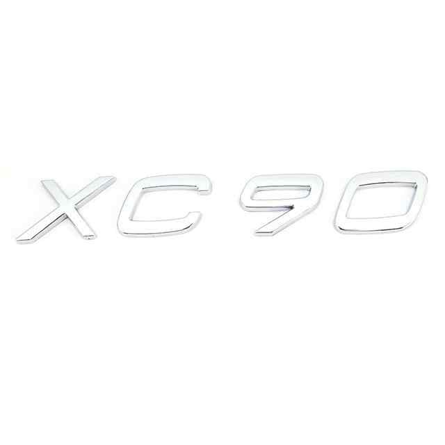 Emblema XC90, Insignia XC90, Adhesivo XC 90, Pegatina XC 90, Adhesivo para Maletero, Emblema para Maletero Coche, Compatible con Volvo, Plástico, 15.5 x 2.9 cm, Plateado