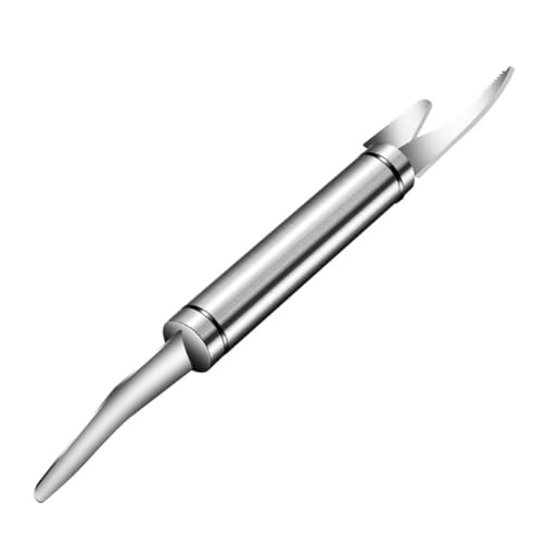 DECHOUS Pelador de Camarones de Acero Inoxidable con Diseño Curvo Ergonómico Herramienta para Quitar Línea y Pelar Gambas y Fácil de Usar Cocina