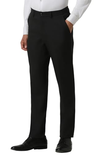 Image of Van Heusen Men's Fashion Formal Mid Rise Slim Fit Premium Formal Trousers | Superior Comfort | Auto-Flex Waist Band | Soft Touch