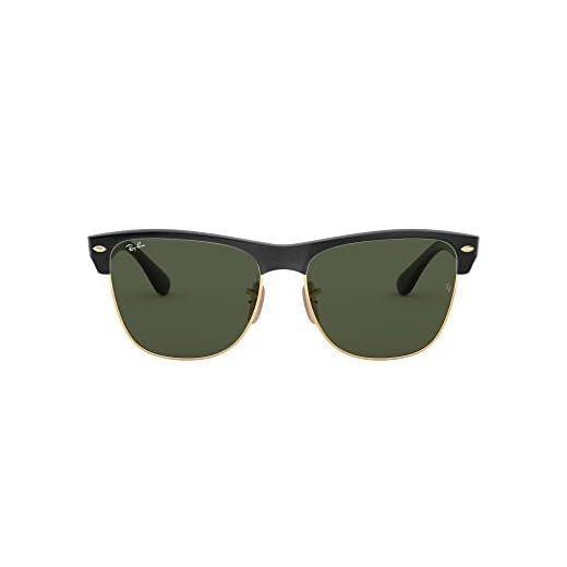 Óculos de sol Ray-Ban unissex adulto Rb4175 Clubmaster, preto Demishiny e dourado/verde, 57 mm EUA