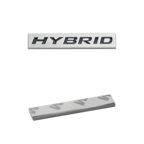 Image of 2Pcs Metal Car Hybrid Logo Emblem 3D Badge Automotive Logo Decals Suitable for Door Trunk Window Sticker (Silver Black)