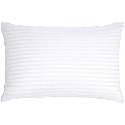 Bounce Back Virgin Hollowfibre Satin Stripe Pillow Anti allergy Machine Washable For Back And Side Sleepers (Pack of 1) Cover