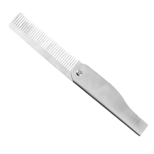 NULYLU Stainless Steel Beard Comb Anti Static Portable Lightweight for Beard Styling Men's Hair Tool
