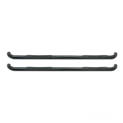 Westin 23-1955 E-Series 3 Round Nerf Bars fits 1999-2013 Silverado Sierra 1500 2001-2006 1500HD 2001-2014 2500 3500HD Crew Cab Black Pair