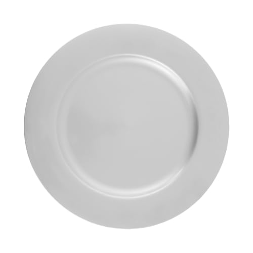 Platos plateados redondos de plástico 13 in x100 unidades