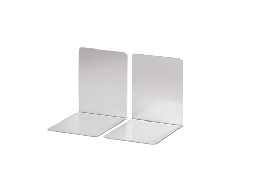 MAUL Serre-Livre en Aluminium (2 Pièces) 10 x 8 x 10 cm, Organisateur, Décoration pour l'Étagère, le Bureau et la Maison, Aluminium Stable au design Élégant,...